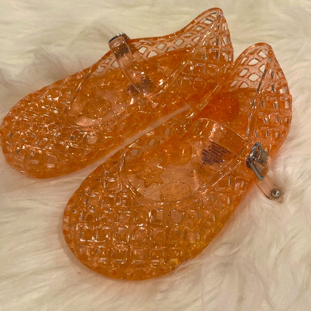 Pink basket weave jellies size 7 NWOT